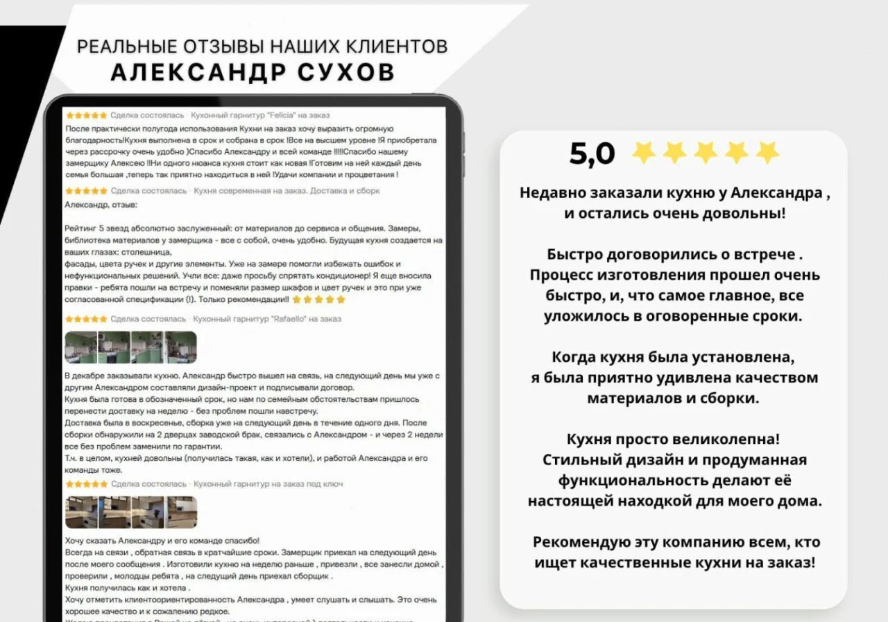 Кухня на заказ. Доставка, сборка в подарок